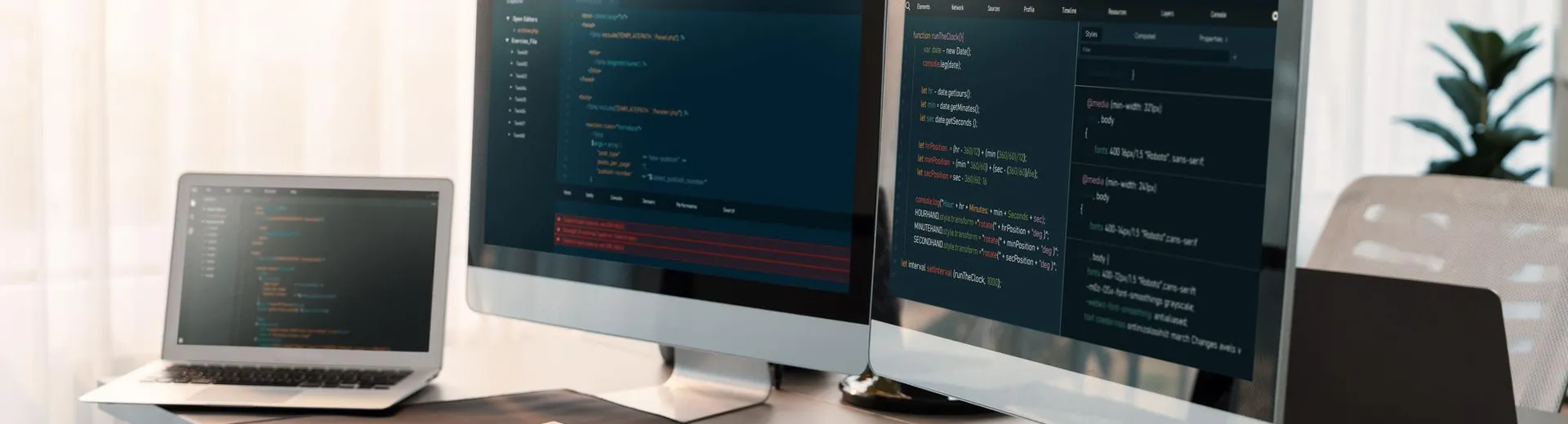 web development screens